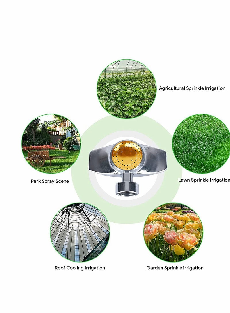 Excefore 4 Pcs Metal Spot Sprinkler,  360 Degree Square Circle Pattern Aluminum Alloy Sprinkler,Hose Sprinklers Coverage Area Up to 30FT for Small to Medium Area Yard Lawn Garden Watering, 4 Pack - Image 3