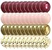 yuqinBB Pink Burgundy Gold Balloons Metallic Wine Red Gold Balloons for Wedding Bridal Baby Shower Graduation Birthday Anniversary Party Decorations 50packs Pink Maroon - Image 4
