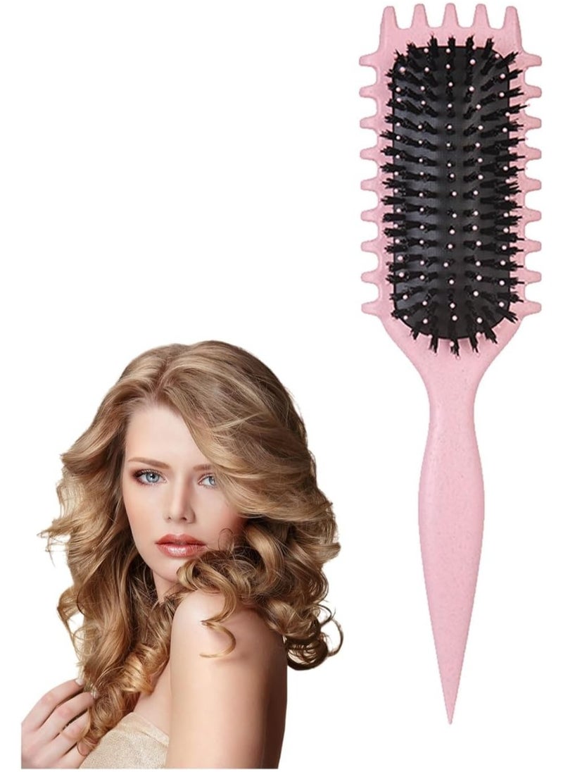 Generic - Bounce Curl Define Styling Brush,Curly Hair Brush, Wet Dry Detangler Hair Brush,The Essential Tool For Shaping And Styling Your Curls, Achieve Perfectly Defined Curls (pink) - Image 1