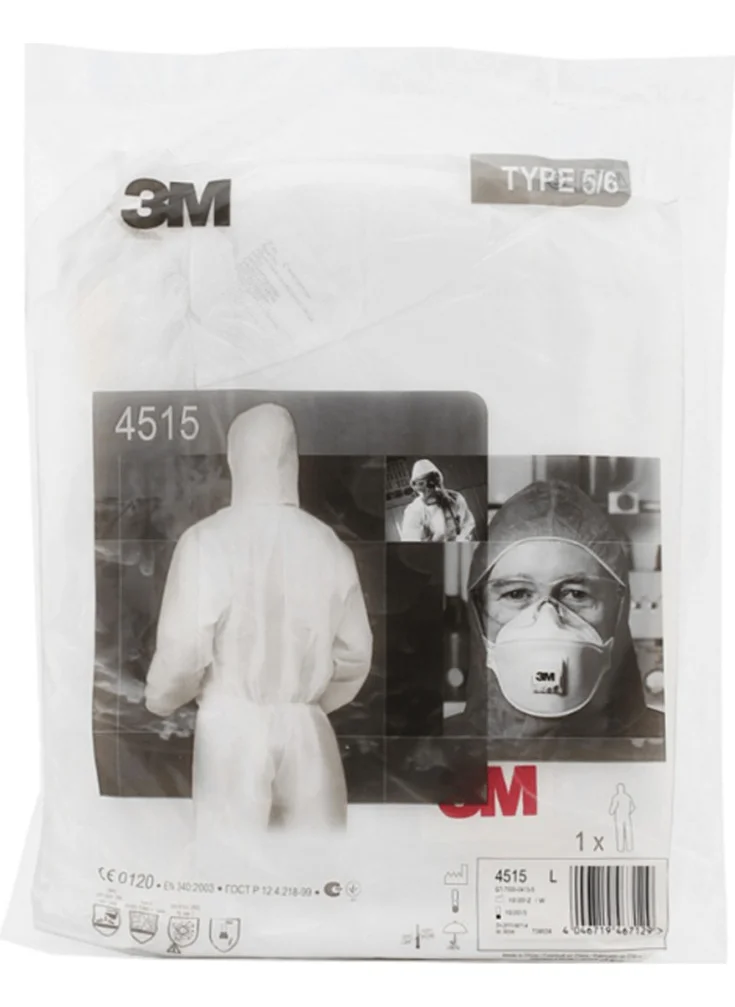 ثري ام ™ 4515 Protective Coverall, White - Size L