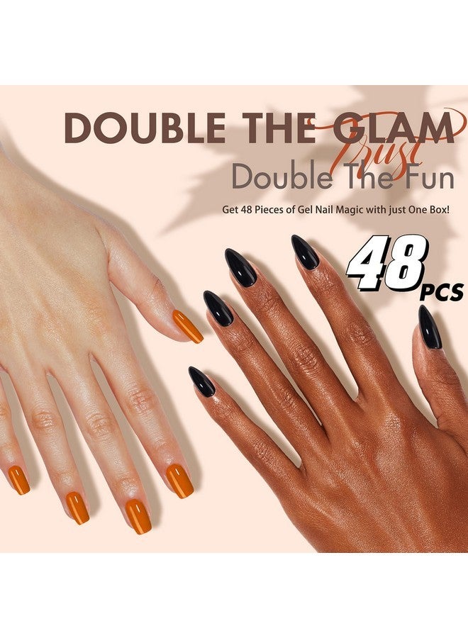 KXAMELIE Wine Red Press On Nails Short Square, Natural Short Gel Nails Glue On Acrylic Nails Press Ons, 48Pcs Thick Reusable Fake Nails For Women, Short Coffin Artificial Nails New Solid Color Square Nails - Image 5