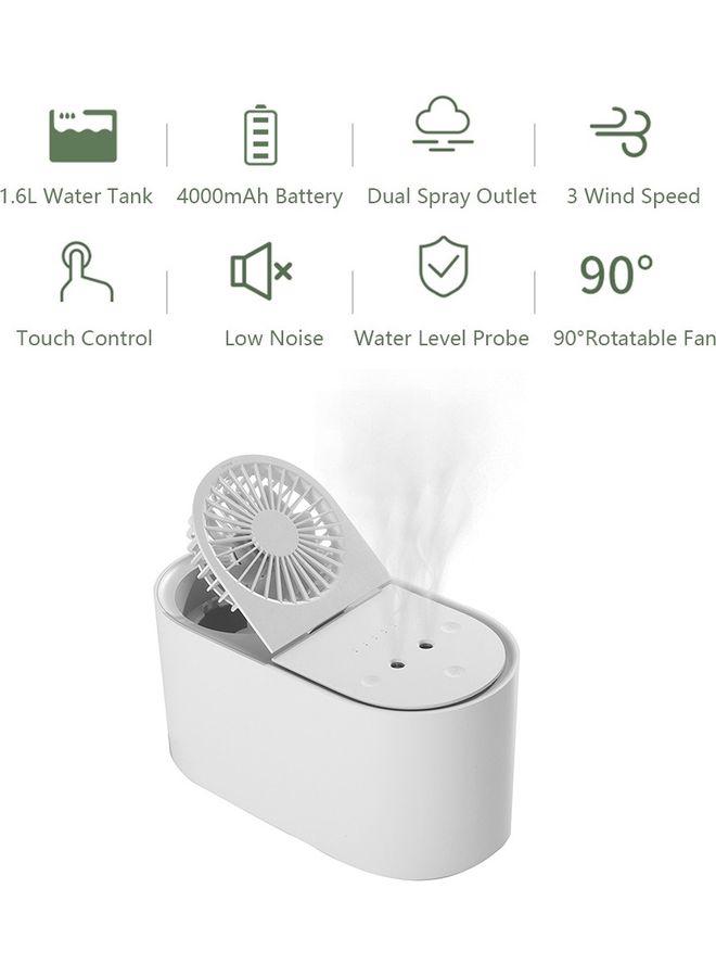 NIBEMINENT Dual Spray Air Humidifier White 24x13x12cm - Image 3
