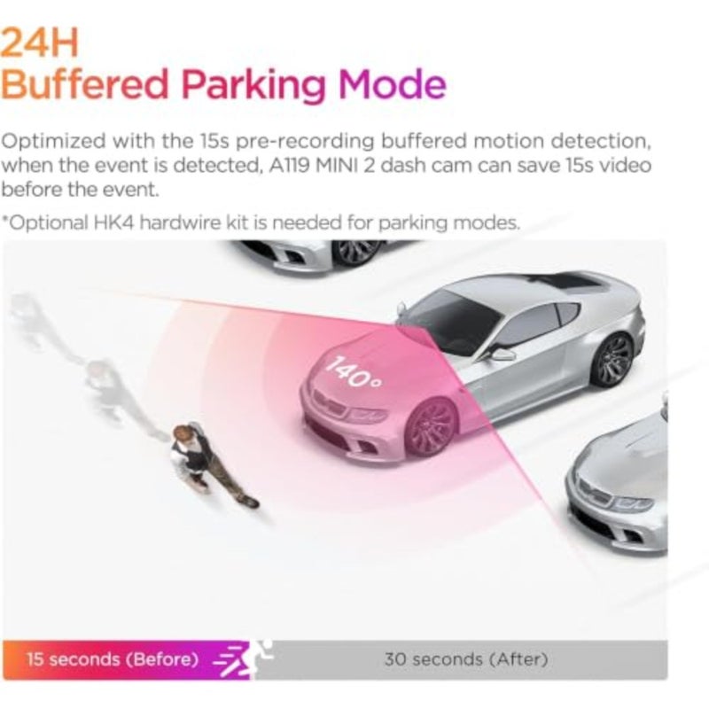 Dash Cam A119 Mini 2, STARVIS 2 Sensor, 2K 60fps/HDR 30fps Voice Control Car Dash Camera with 5GHz Wi-Fi GPS, Night Vision 2.0, 24H Parking Mode, Supercapacitor, Support 512GB Max - Image 3