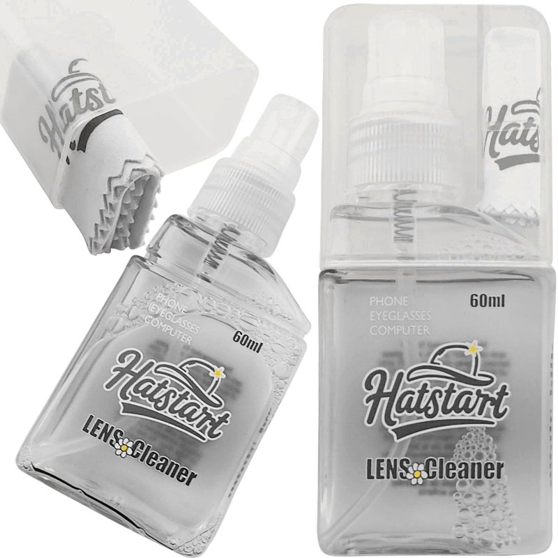 Hatstart Laptop Screen Cleaner Kit: Phone Touchscreen Mist Spray and Cloth Wipes 2-Pack Grey, Hatstart Tablet Cleaning Kit for Car Display Computer TV PC Eyeglass, Compatible with iPhone, iPad, MacBook Pro - Image 1