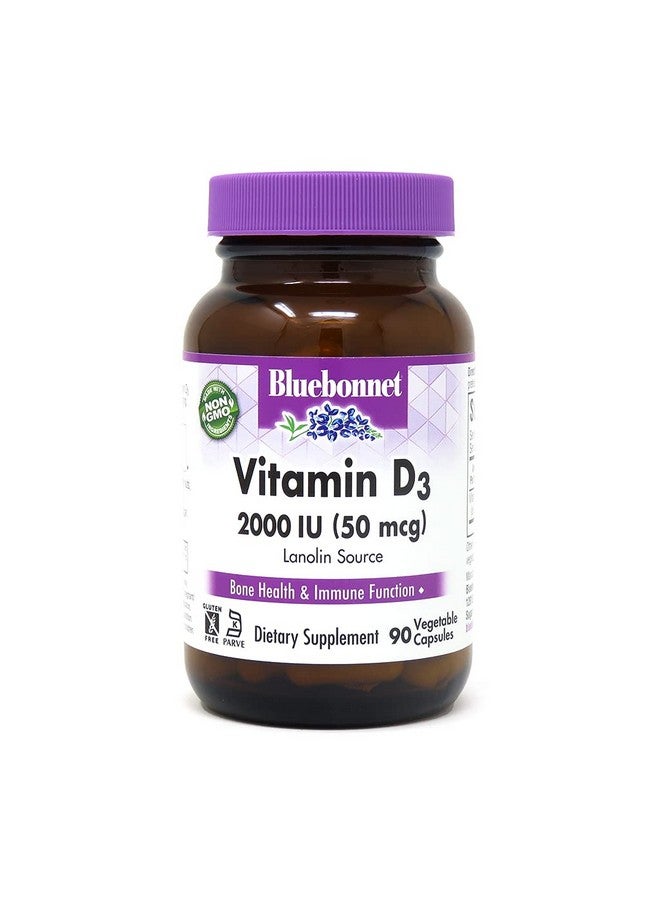 Bluebonnet Vitamin D3 2000 Iu Vegetable Capsules 90 Count - Image 2