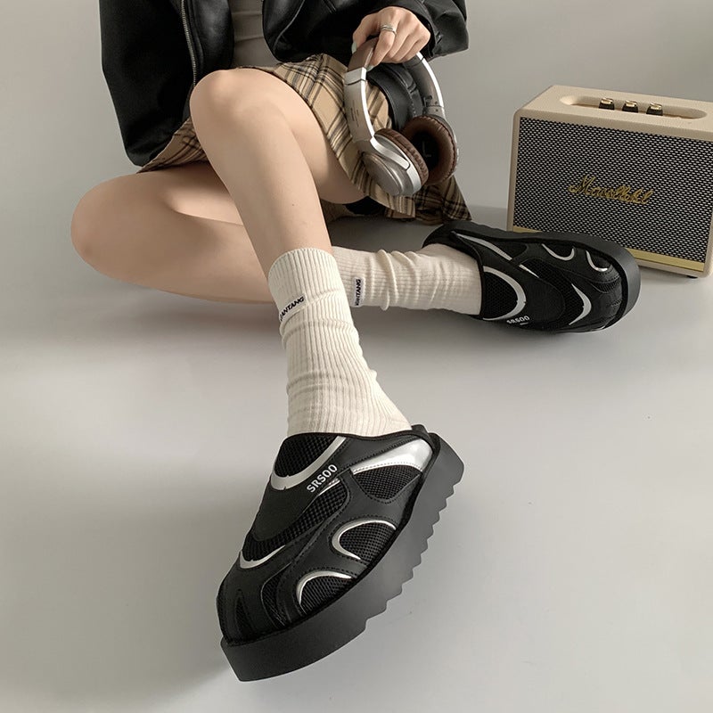 Women's Black Thick Sole Closed Toe Slippers - Image 3