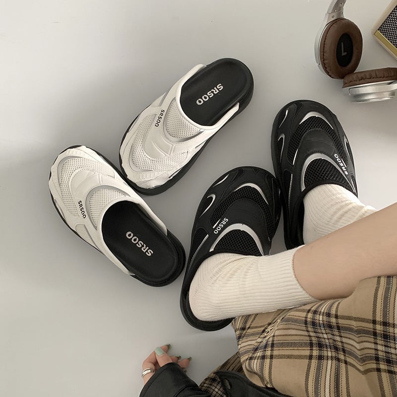 Women's Black Thick Sole Closed Toe Slippers - Image 2