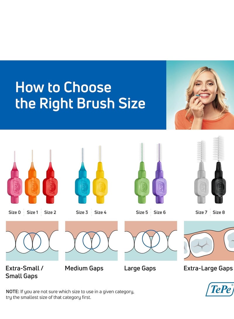 TEPE Interdental Brush Original, Soft Dental Brush for Teeth Cleaning, Pack of 25, 0.7 mm, Medium Gaps, Yellow, Size 4 - Image 3