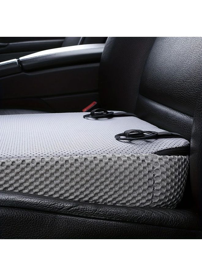 Black Breathable Car Seat Cushion Thickened Heightening Cushion for Short People Easy Clean - Image 2