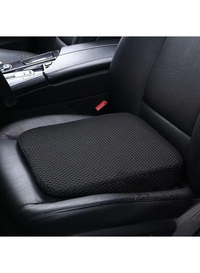 Black Breathable Car Seat Cushion Thickened Heightening Cushion for Short People Easy Clean - Image 1