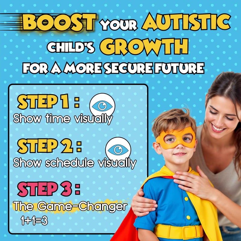 Autism & Prosperity Time Schedule Tasks - Autism Learning Materials, Special Education Autism Sensory Products, Sensory Toys for Kids with Autism, Visual Schedule for Kids with Autism Age 3 4 5 7 8 12 - Image 2