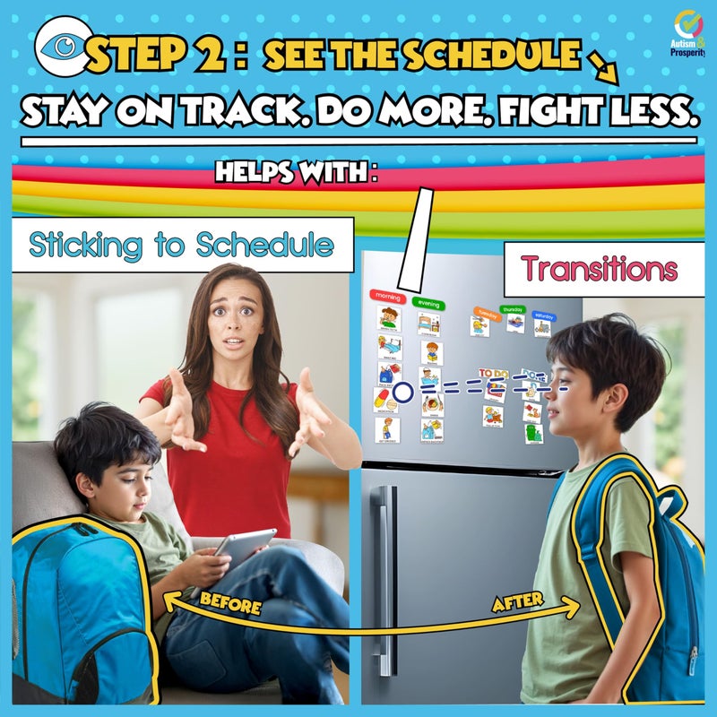 Autism & Prosperity Time Schedule Tasks - Autism Learning Materials, Special Education Autism Sensory Products, Sensory Toys for Kids with Autism, Visual Schedule for Kids with Autism Age 3 4 5 7 8 12 - Image 4