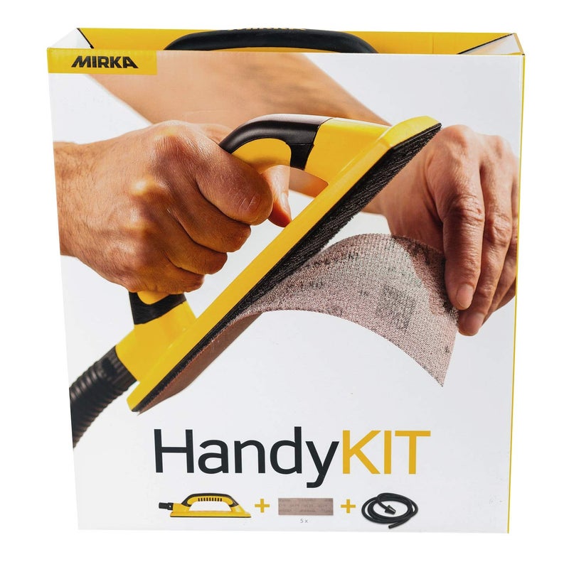 Mirka Handy Dust-Free Hand Sanding Block 3" x 9" / Hook and Loop / 55 Holes/Abranet Mesh Net Sheets/Vacuum Hose - Image 5