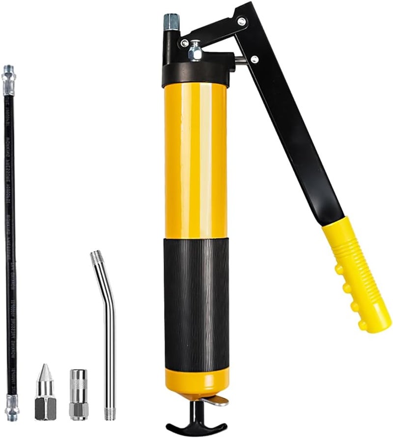 ® Serplex Heavy Duty Grease Gun Kit, 500cc Pistol Grip with Flexible Hose, Rigid Extension Pipe, Basic Coupler & Sharp Nozzle, Professional Lubrication Tool for Garage & Workshop - Image 1