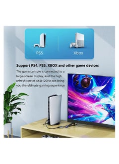 Generic HDMI to Displayport 8K Adapter with USB Power, HDMI 2.1 Female to DP 1.4 Male Converter Support 8K@30Hz/4K@120Hz/2K/144Hz for Xbox One/PS4/PS5/NS  - Image 5
