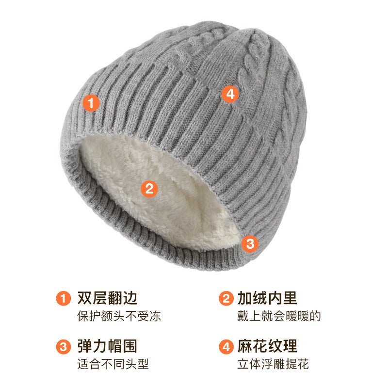 Hemp Pattern Knitted Winter Hat – Warm Dome Style for Men and Women - Image 3