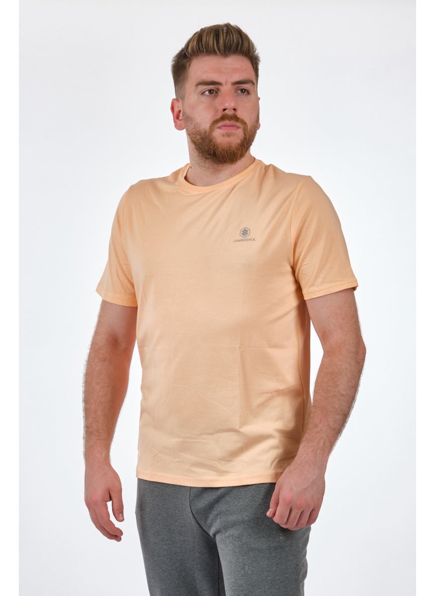 LUMBERJACK - Crew Neck Pastel-Orange Men's T-Shirt 2SCT1103FX - Image 1