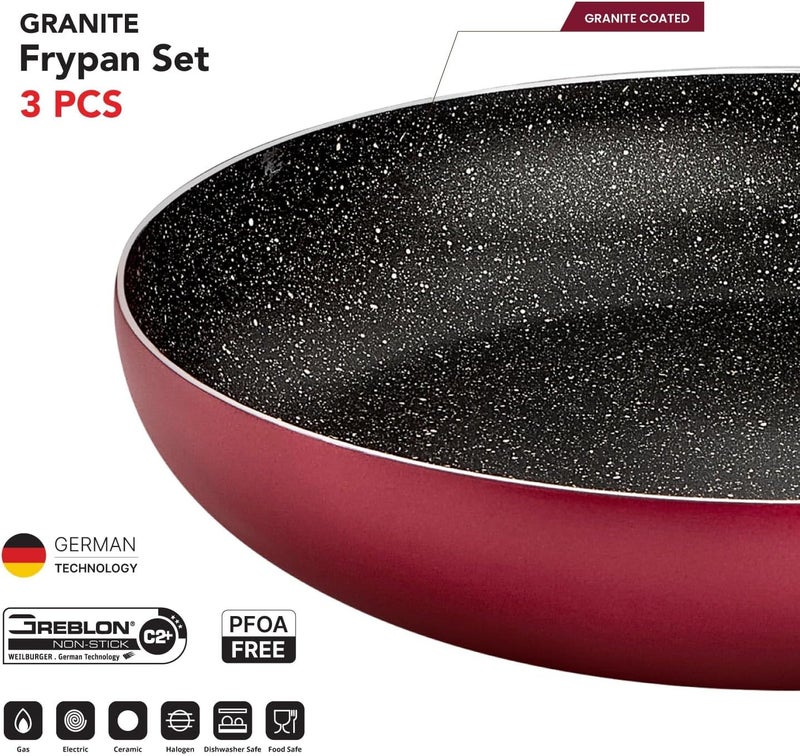 RAJ طقم أواني الطهي غير اللاصقة 22 سم و 26 سم مع ملعقة - Image 3