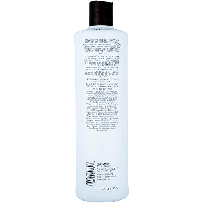Nioxin Derma Purifying System 3 Cleanser Shampoo (Colored Hair, Light Thinning, Color Safe) 500ml/16.9oz - Image 2