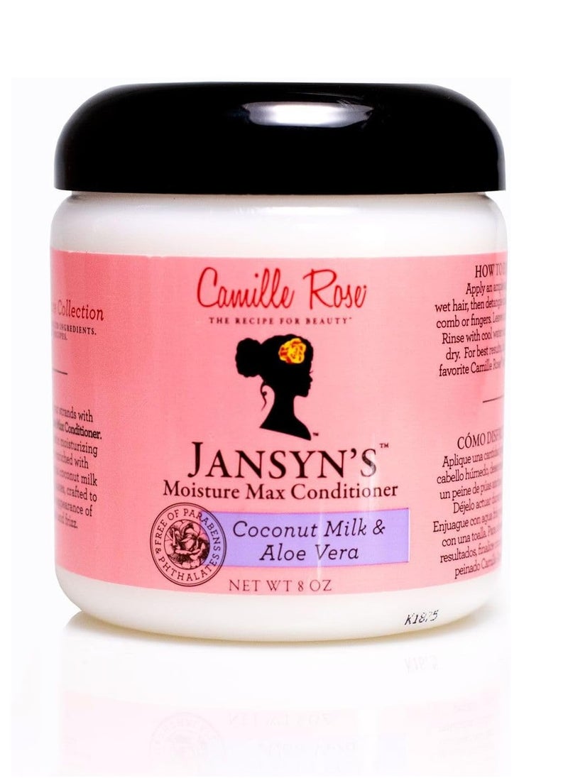 Camille Rose - Camille Rose Naturals Janice Moisture Max Coconut Milk, Aloe Vera, Shea Butter, Jojoba Oil, Olive Oil, Castor Seed and Grape Seed, 8 oz - Image 1
