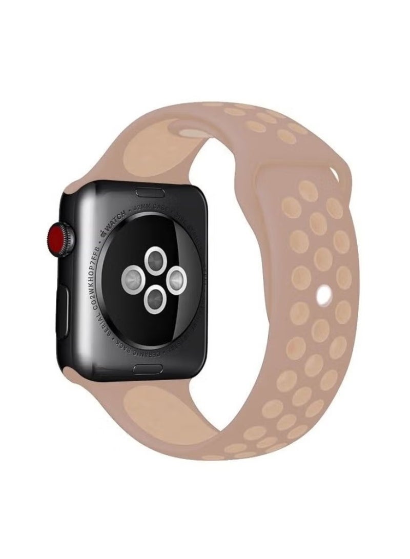 vesus Silicone Nike Design Sport Band for Apple Watch 42/44/45mm Beige