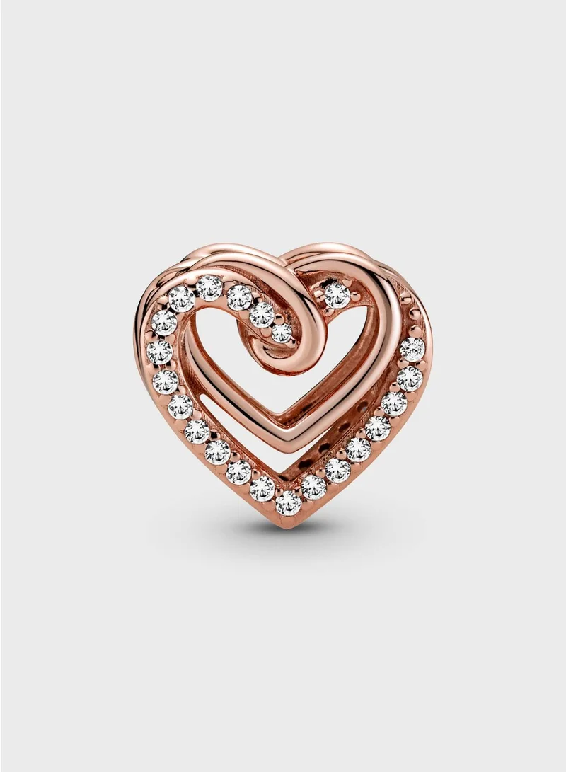 PANDORA Sparkling Entwined Hearts Charm