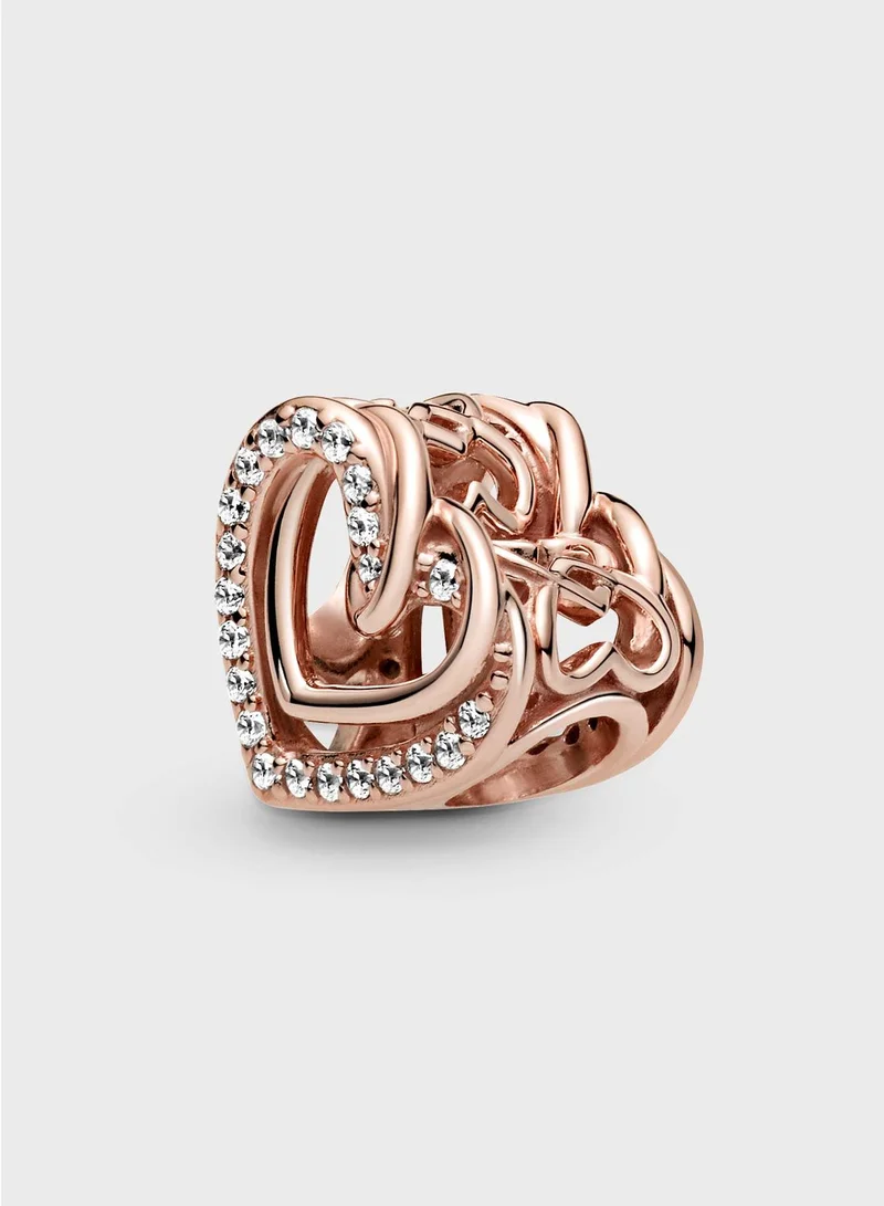 PANDORA Sparkling Entwined Hearts Charm