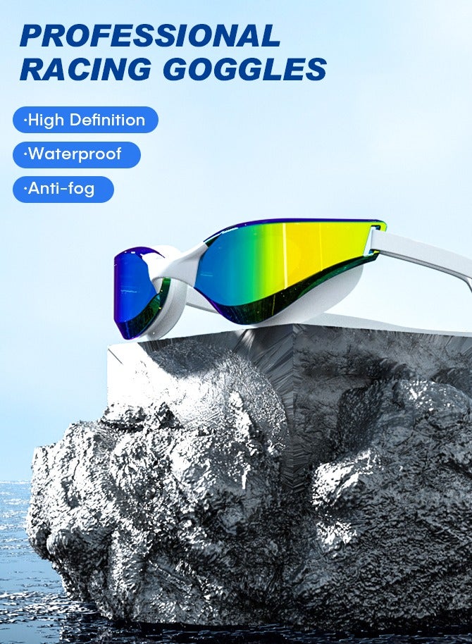 ZONIX Professional Swimming Goggles, Core Anti-Fog Tech, UV400 Shield & 3D Zero-Leak Seal, HD Mirrored/Clear Lenses, Adjustable Nose Bridge, Premium Storage Case Included, 40g Ultra-Light, for Competition & Swimming Enthusiasts - Image 2