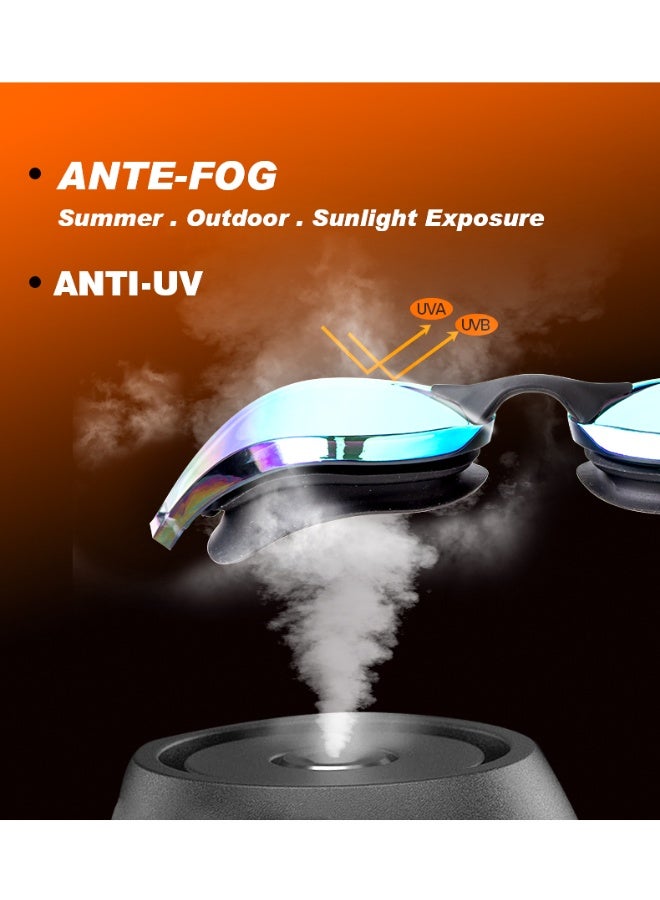 ZONIX Professional Swimming Goggles, Core Anti-Fog Tech, UV400 Shield & 3D Zero-Leak Seal, HD Mirrored/Clear Lenses, Adjustable Nose Bridge, Premium Storage Case Included, 40g Ultra-Light, for Competition & Swimming Enthusiasts - Image 4