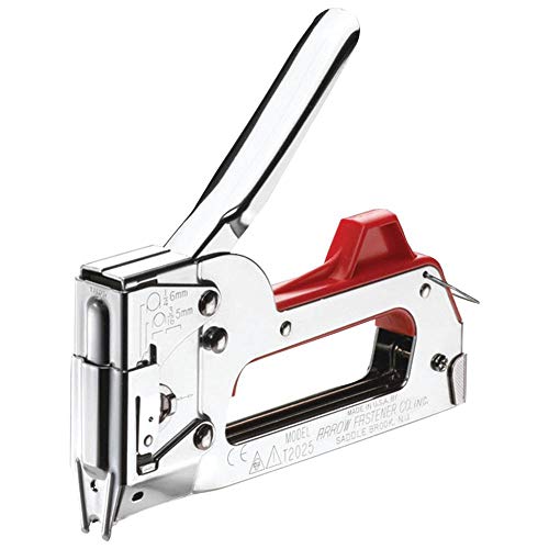 Arrow Fastener Arrow T2025 2-In-1 Staple Gun and Wire Tacker for Upholstery, Crafts and Low Voltage Wiring, Fits 3/8”, 7/16", or 9/16” Round Crown, or 5/16”, 3/8”, or 1/2" Flat Crown Staples - Image 1