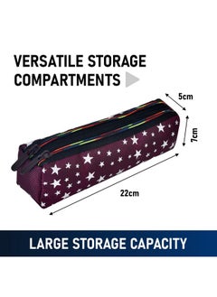 Kuber Industries Kuber Industries Pencil Pouch|Rexine Stationary Pouch|Pencil Utility Pouch|School Pencil Case for Kids|Pen-Pencil Box for Kids|2 Zipper Pencil Organizer|Star Pencil Pouch|Pack of 5|Multi, Assorted  - Image 3