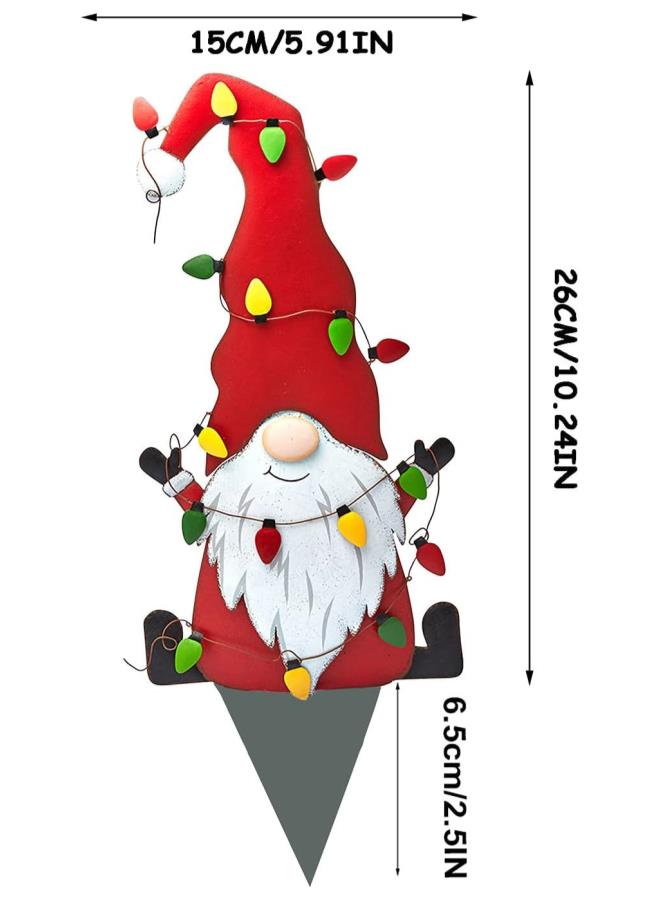 علامات فناء مع Stakes - زينة معدنية للجنوم في الهواء الطلق، زينة فناء سانتا بلا وجه، زينة العطلات الخارجية لمسار العشب (3 قطع/مجموعة) - Image 2