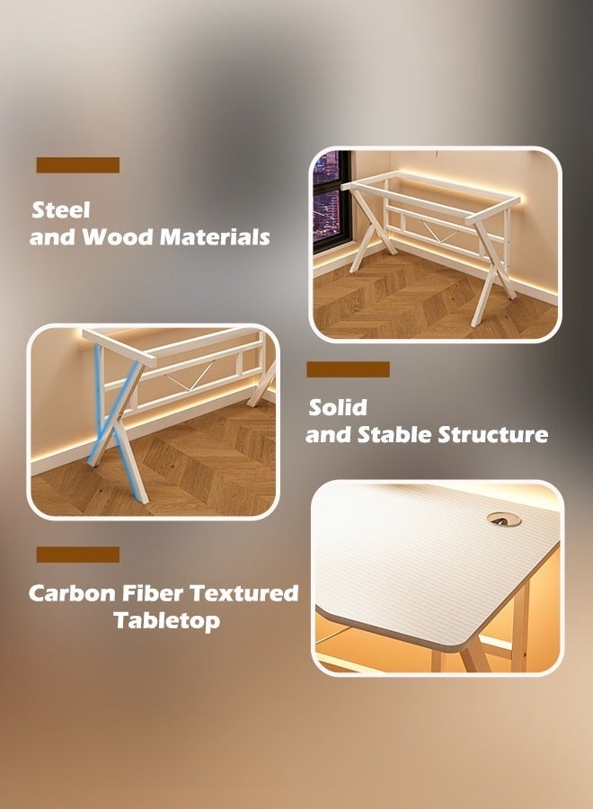 Zanotta Gaming Table,Small Gaming Desk,Ergonomic PC Computer Desk,Computer Table with Carbon Fibre Surface, Kids Desk,Writing Study Desk or Home Office Desks,Ideal for Students and Gamers - Image 4