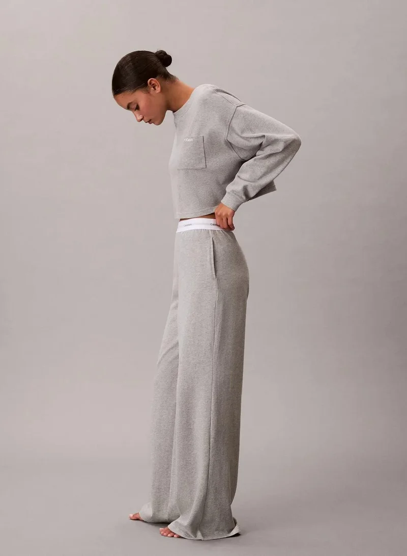Calvin Klein B10 Grey Heather Logo Cotton Jersey Pyjama Pants for Women | Best Price UAE