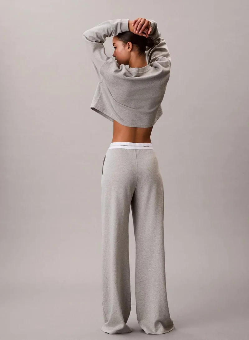 Calvin Klein B10 Grey Heather Logo Cotton Jersey Pyjama Pants for Women | Best Price UAE