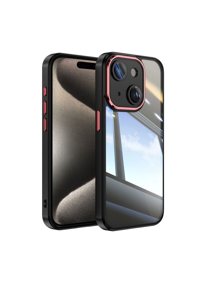 HuHa Case Cover For iPhone 13 Acrylic Hybrid TPU Armor Shockproof Phone Case Black Red 