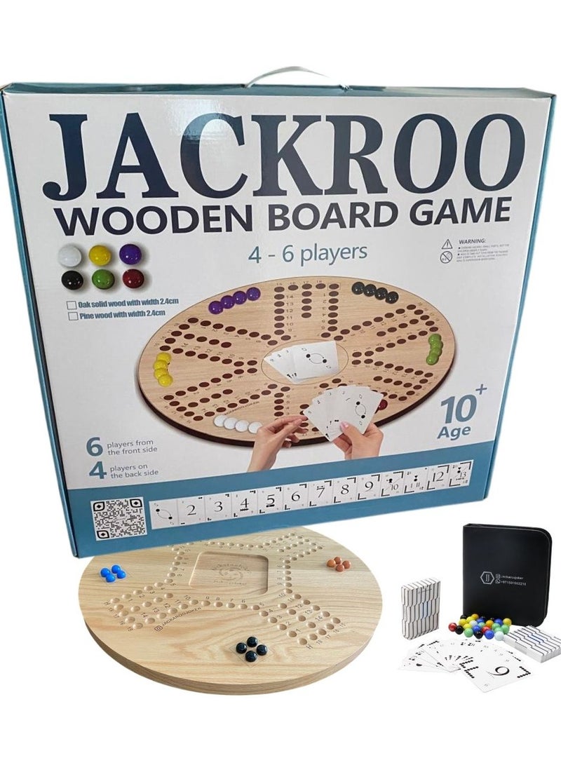 جاكارو جوكر لعبة جاكاروا المميزة من الخشب الصلب مع حقيبة، كرات زجاجية وبطاقات لعب بلاستيكية لـ 4-6 لاعبين 54 سم - Image 1