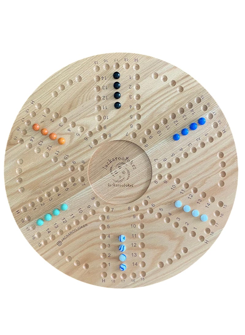 جاكارو جوكر لعبة جاكاروا المميزة من الخشب الصلب مع حقيبة، كرات زجاجية وبطاقات لعب بلاستيكية لـ 4-6 لاعبين 54 سم - Image 4