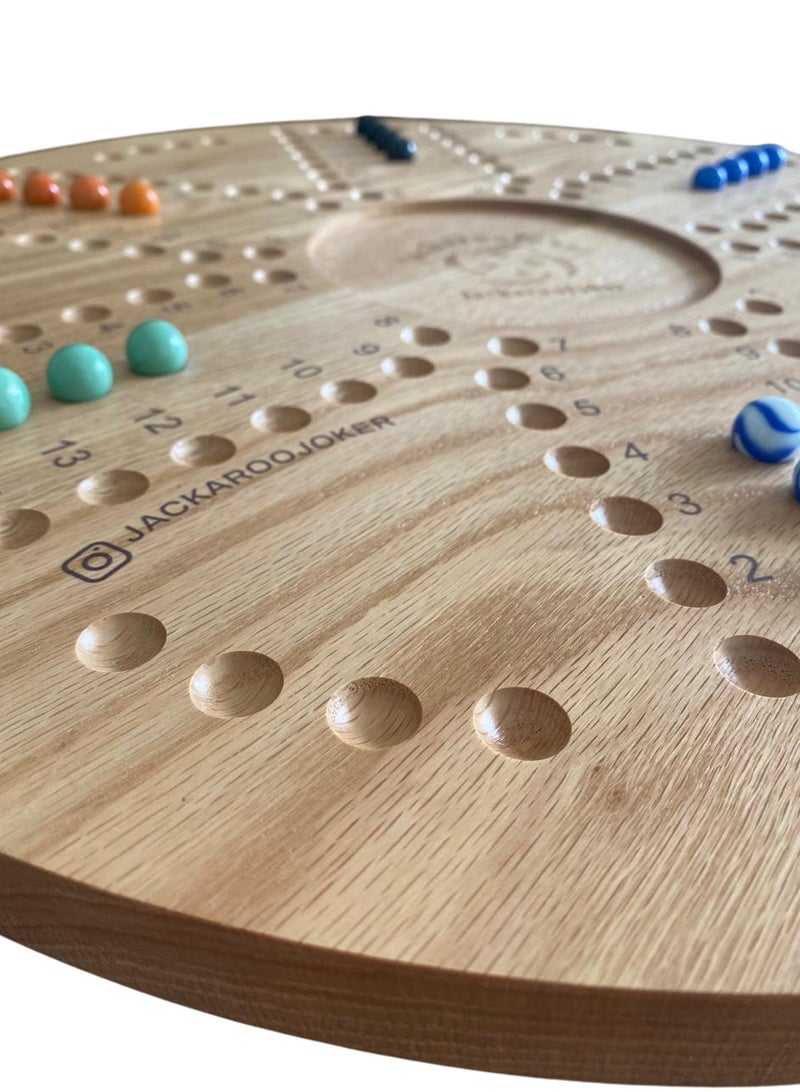 جاكارو جوكر لعبة جاكاروا المميزة من الخشب الصلب مع حقيبة، كرات زجاجية وبطاقات لعب بلاستيكية لـ 4-6 لاعبين 54 سم - Image 5