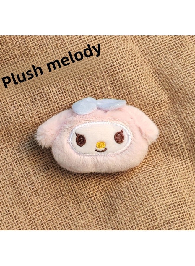 Cartoon Plush Brooch Cute Sanrio Doll Doll Student Bag Pendant Shoes Socks Scarf Pin Accessories-Color:Plush Hat Dog Brooch
