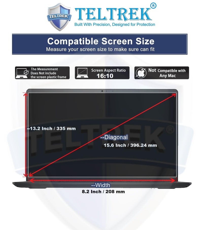 TELTREK Eye Friendly AntiBlue Light, Anti UV, Anti Glare Matte Finish Screen Guard Designed For 15.6 Inch Diagonal Display Laptops With 16:10 Aspect Ratio Screen Protector : 335 mm X 208 mm - Image 2