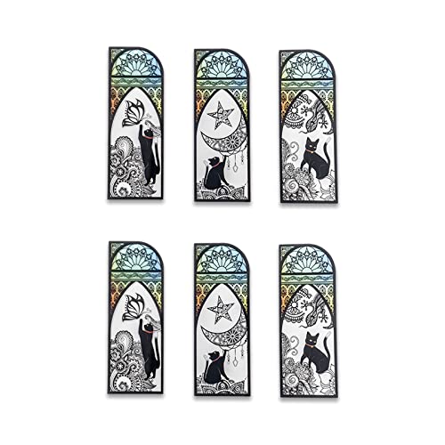 DEARART Cute Cats Bookmark Three Picture Six pcs Bookmarks Page Markers Book Markers for Women Teacher Student Gifts Set1 - Image 1