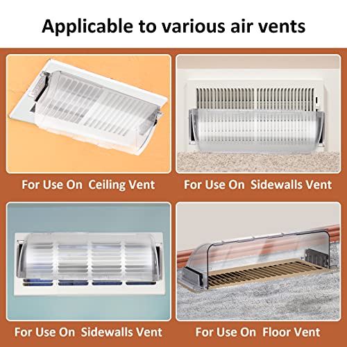 EKOCSIO 4 Pack Transparent Adjustable Air Deflector for Vents, Sidewalls and Ceiling Registers, 8.5" to 15" - Image 4