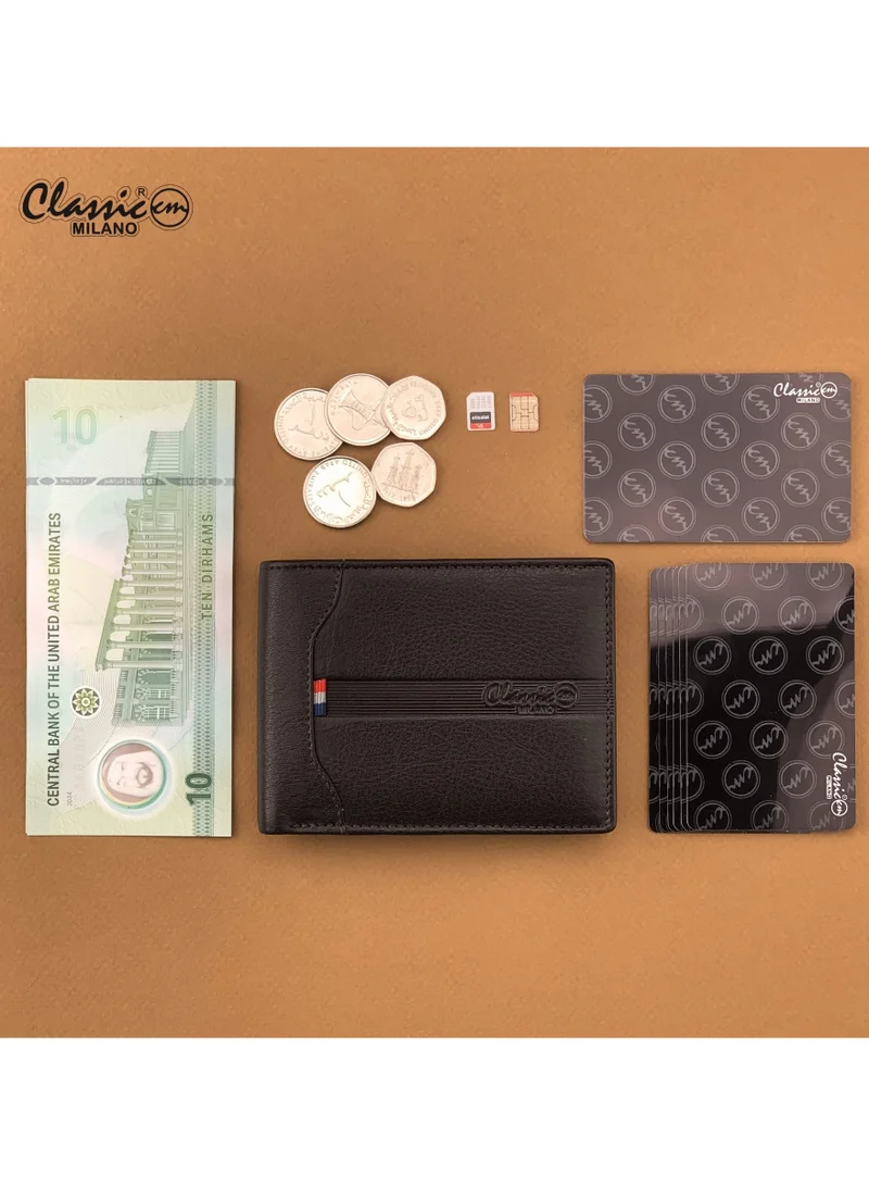 Classic Milano Brown (CMGT-15N) Classic Milano Men’s Wallet – Slim Bifold Leather Wallet for Men with RFID Blocking – Credit Card Holder & Card Wallet – Stylish Mens Purse – Gift for Husband, Father & Men for Men | Best Price UAE