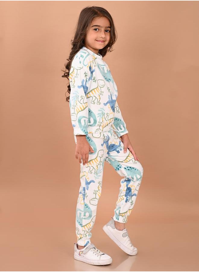 LILPICKS - Dinosaur Print Sweatshirt & Joggers Set by Styli - Image 1