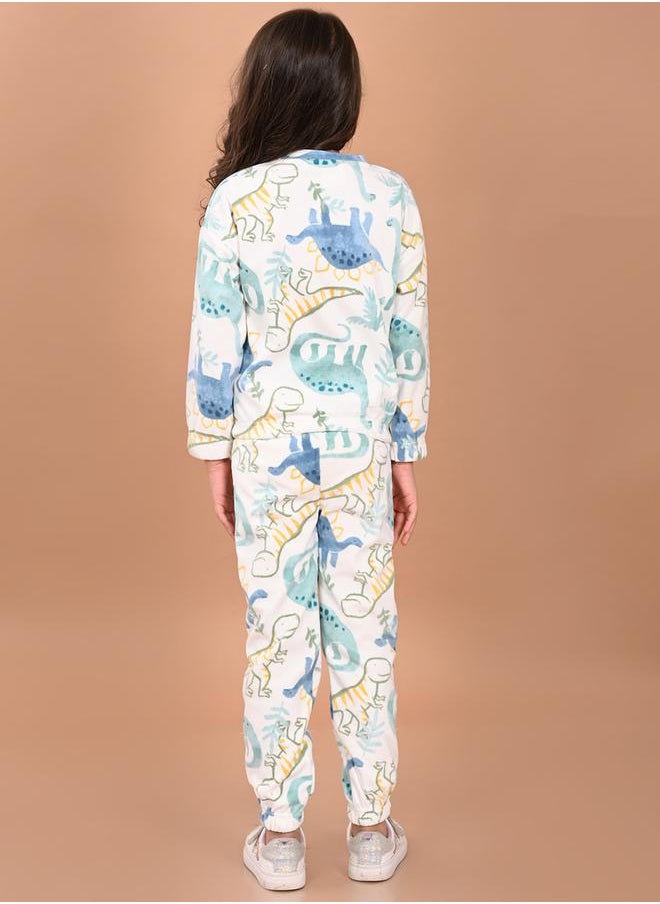 LILPICKS - Dinosaur Print Sweatshirt & Joggers Set by Styli - Image 1