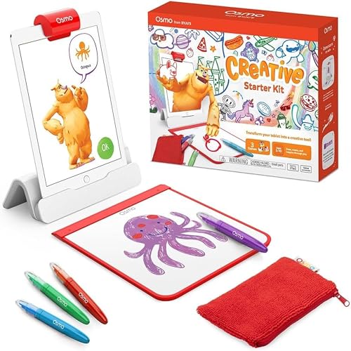 Osmo  Creative Starter Kit for iPad  3 Educational Learning Games  Creative Drawing  Problem SolvingEarly Physics  STEM Toy Gifts for Kid Boy  Girl  Ages 5 6 7 8 9 10 Osmo Base Included - Image 1