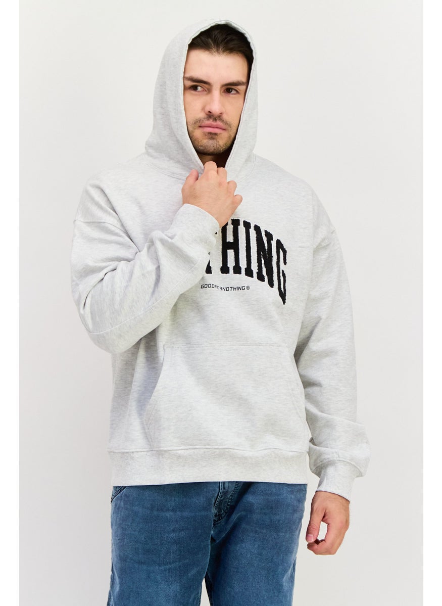 Men Hooded Neck Embroidered Long Sleeves Sweatshirt, Grey - pzsku/Z54C3818C764C7DAD12FDZ/45/_/1737642164/fc15a19f-1d9a-4dc4-a5de-aec9ea0b4598