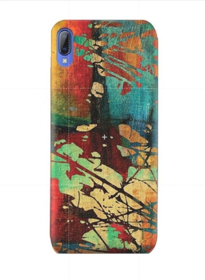 إيه إم سي ديزاين غطاء حماية من البولي يوريثان الحراري والسيليكون بنمط فني عتيق لهاتف فيفو Y93s متعدد الألوان