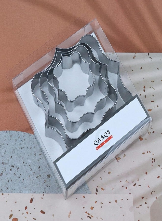 QAAQS Square Plaque Cookie Cutter Set Extra Large - 5 inch, 4 inch, 3 inch, 2 inch - 4 Piece Frame Plaque Cookie Cutters Shapes Molds - Stainless Steel - Image 5